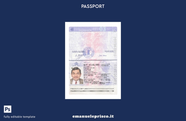 modello di versione del passaporto della Georgia in stile verificato